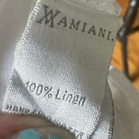 Amiani Men’s 100% Linen Short-Sleeve Button-Up Shirt | White XL - Picture 2 of 9